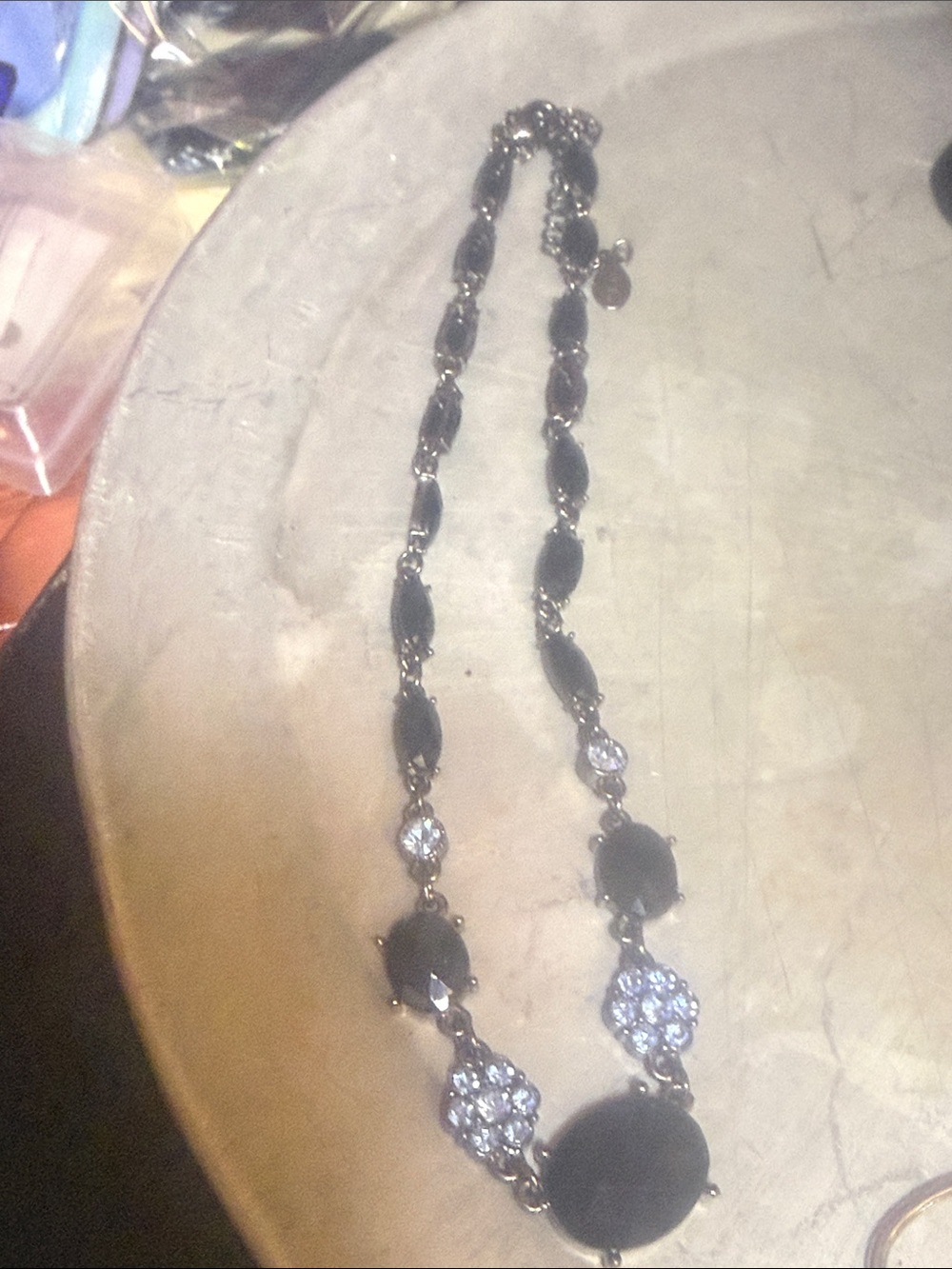 2028 Black Blue Crystal and Rhinestone Statement Necklace - Women Jewelry
